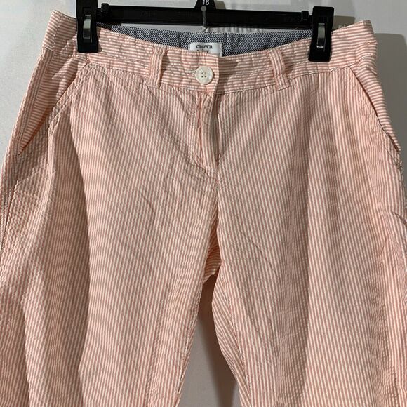Crown & Ivy Seersucker Cropped Pants Womens 4 Pink White - Picture 2 of 9